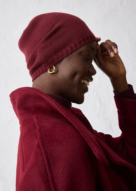 Finstrikket lue med merinoull, bonprix