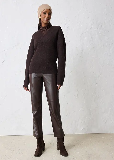 Finstrikket lue med merinoull, bonprix