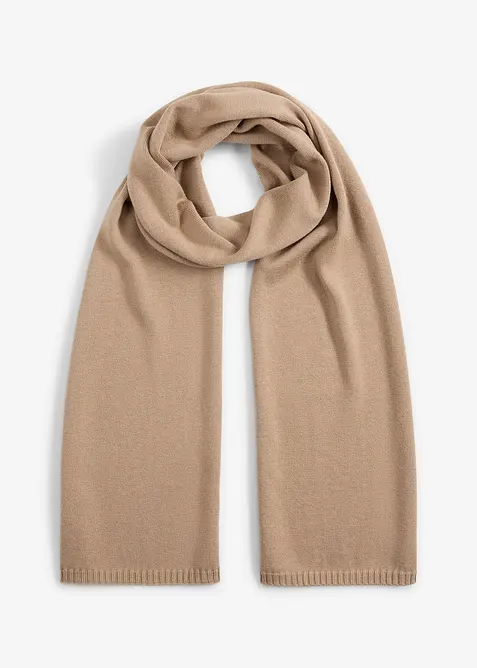 Finstrikket skjerf med merinoull, bonprix