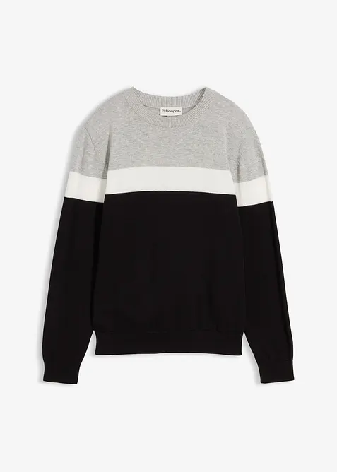 Finstrikket genser i 100% bomull, bonprix