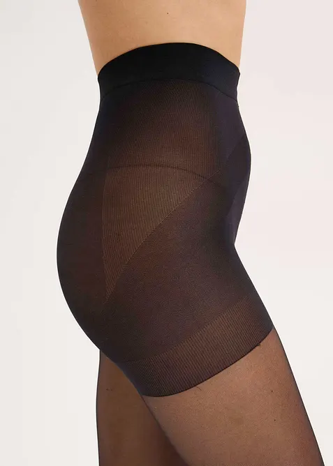 Formende, semitransparent str&oslash;mpebukse med push-up effekt og komfortlinning, 30 DEN, bonprix