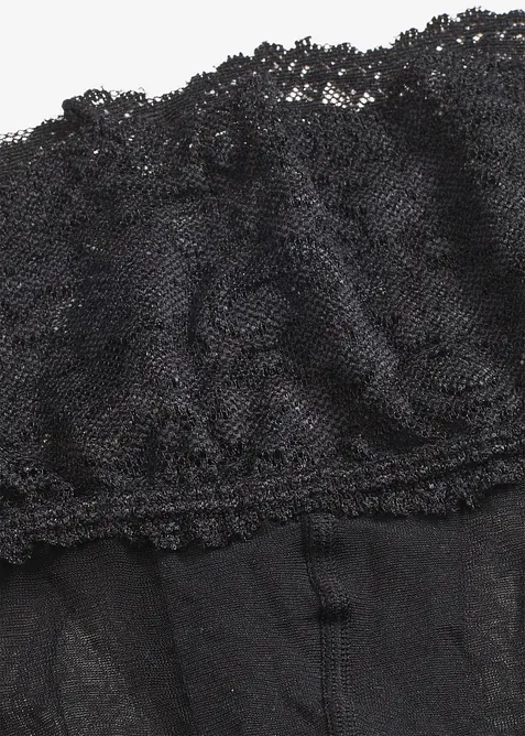 Tynn strømpebukse med blonder på linningen, 15 DEN, bonprix