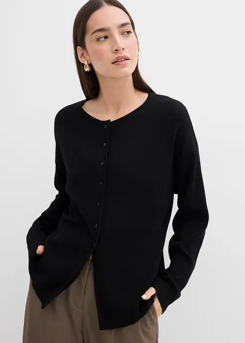 Cardigan i viskosemiks og innsvingt modell, bonprix