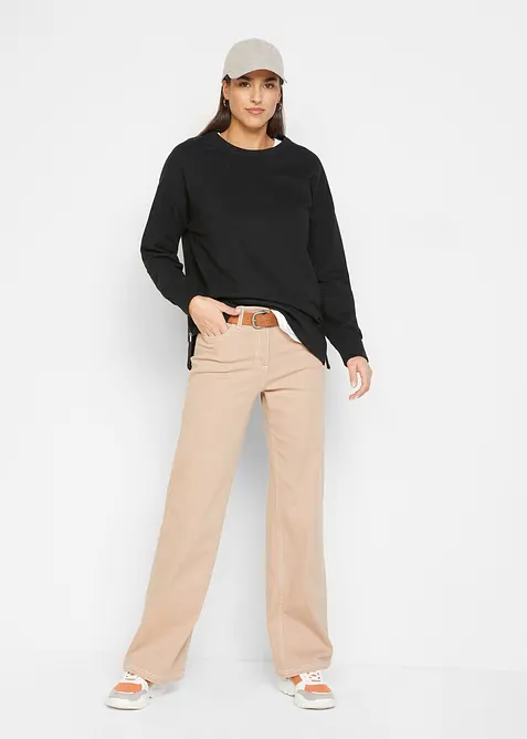 Sweatshirt i bomullsmiks, bonprix