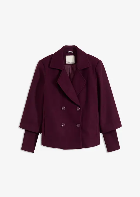 Caban-jakke med strikkede ermer, bonprix