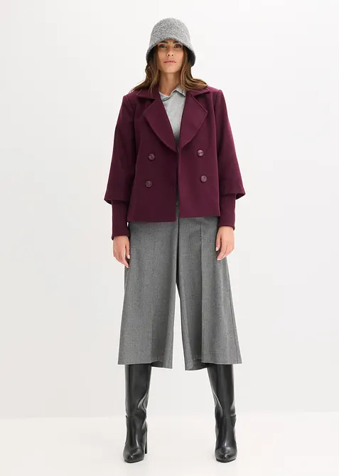 Caban-jakke med strikkede ermer, bonprix