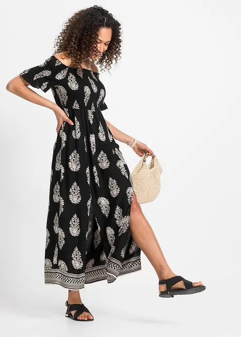 Off shoulder-kjole i lett viskose, bonprix