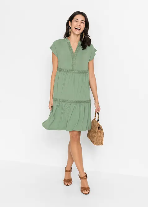 Tunikakjole i myk viskosemiks, bonprix