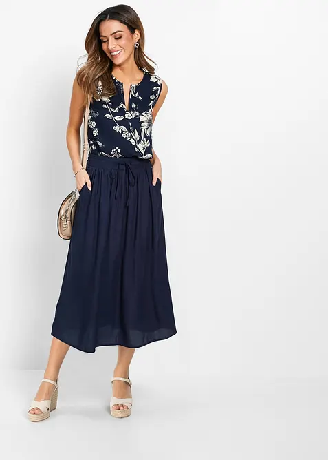 Maxiskjørt i viskose, bonprix