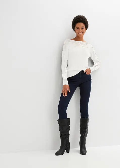 Genser med blonde, bonprix