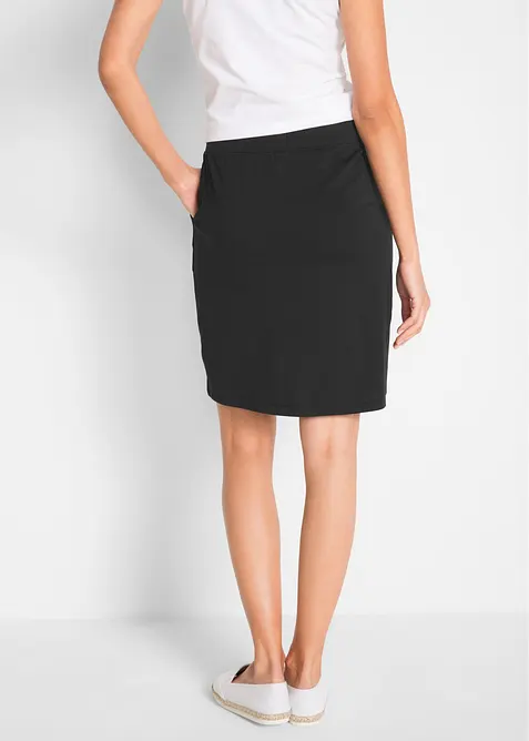 Skjørt i økologisk bomull med elastan, bonprix