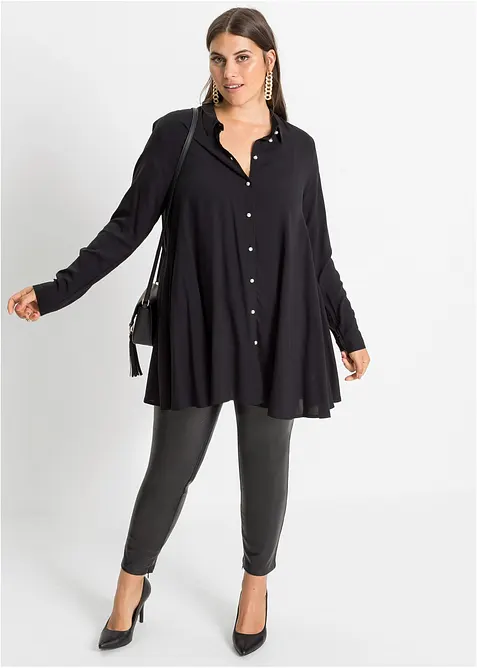 Skjorte med knappestolpe med imiterte perler, bonprix