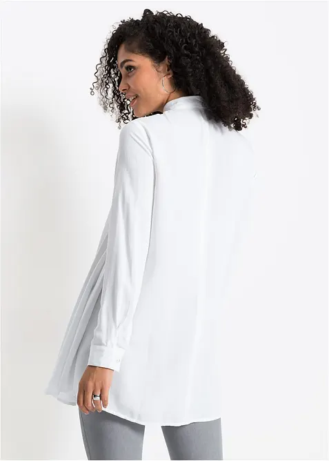 Skjorte med knappestolpe med imiterte perler, bonprix