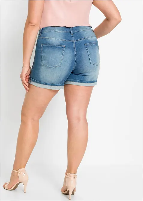 Denimshorts Mid Waist med pynt, bonprix