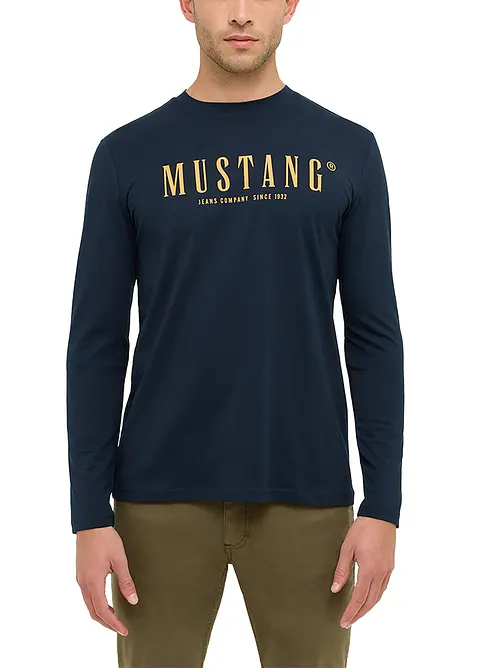 Langermet topp "Asheville" i 100% bomull fra Mustang, Mustang Jeans