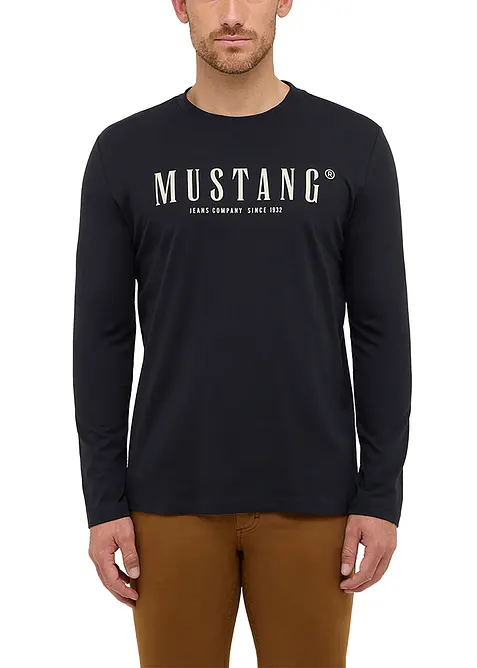 Langermet topp "Asheville" i 100% bomull fra Mustang, Mustang Jeans