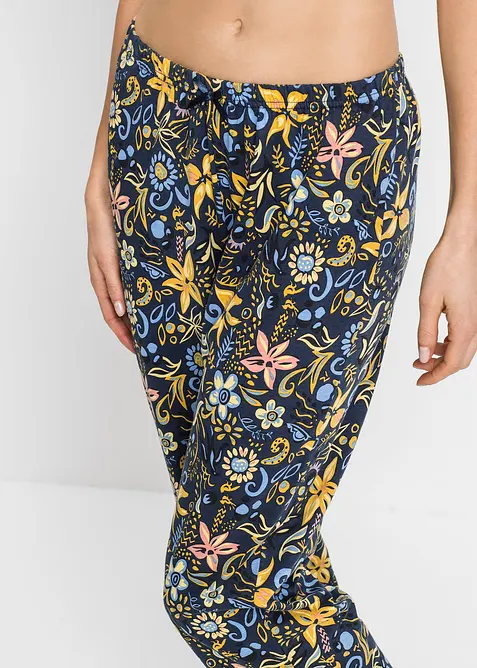 Capri-pyjamas i 100% bomull med korte ermer, bonprix