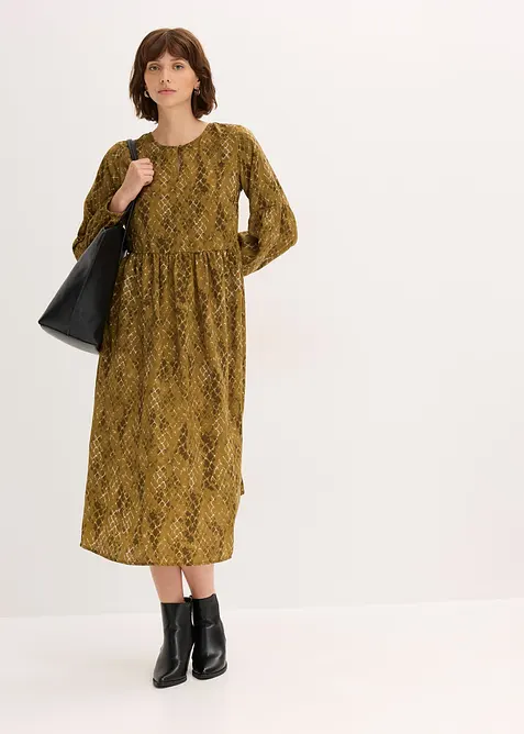 Midikjole av lett sateng, bonprix