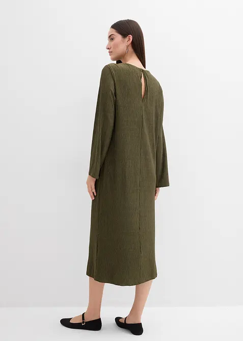 Crinkle midikjole, bonprix