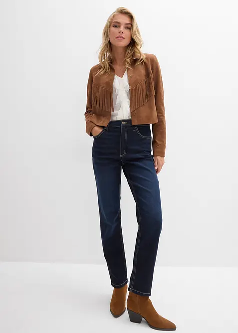 Straight-jeans High Waist cropped, bonprix