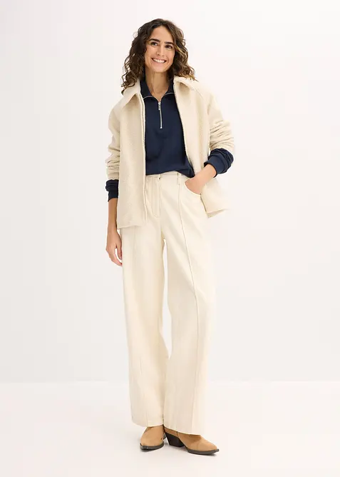 Oversized sweatshirt med glidelås, bonprix