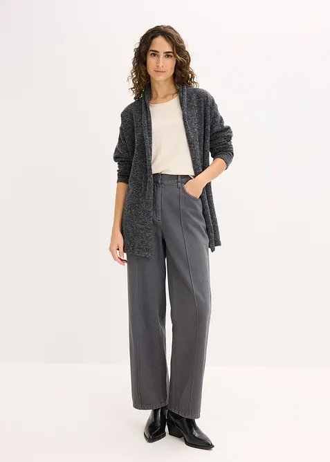 Strikkejakke i lodden, fluffy strikk, bonprix