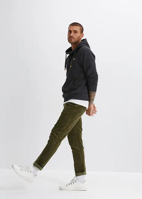 Hettegenser med detaljer i imitert skinn og mykt flosset innside, bonprix