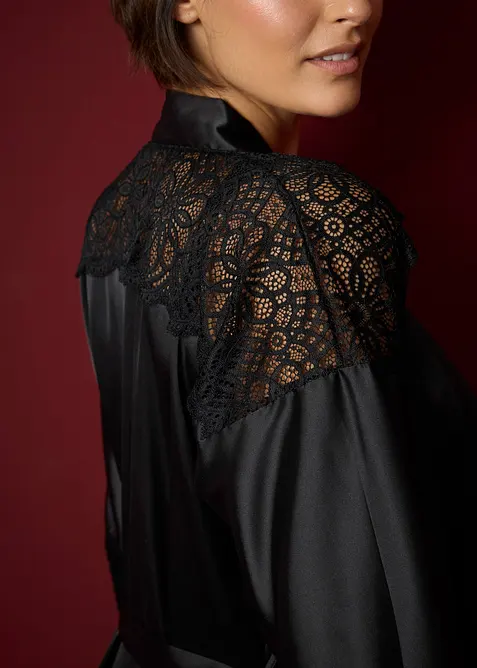 Kimono i sateng med glans, bonprix