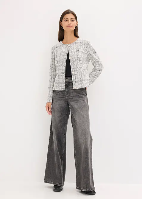 Boucl&eacute;-cardigan i bomull, bonprix