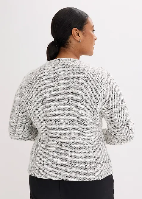Bouclé-cardigan i bomull, bonprix