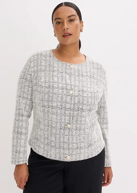 Bouclé-cardigan i bomull, bonprix