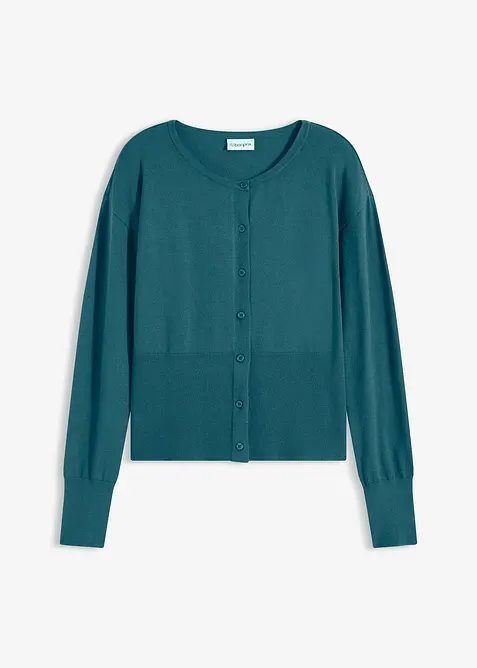 Finstrikket jakke av lett viskosemiks, bonprix