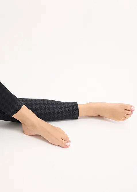 Termo-strømpeleggings med myk innside og pepitamønster, bonprix