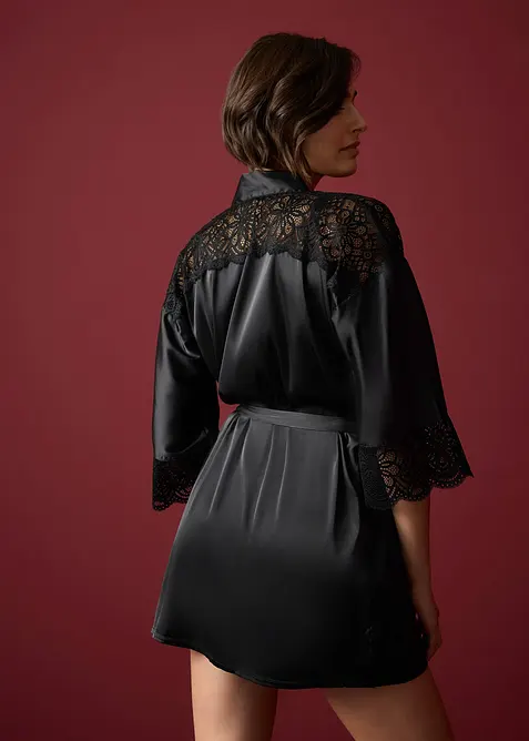 Kimono i sateng med glans, bonprix