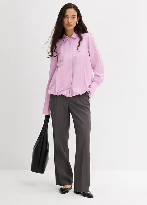 Satengbluse i viskosemiks, bonprix