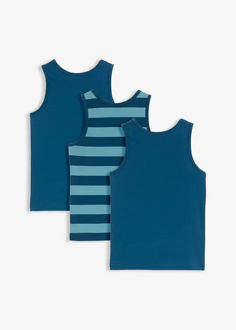 Singlet med myk, økologisk bomull (3-pack), bonprix