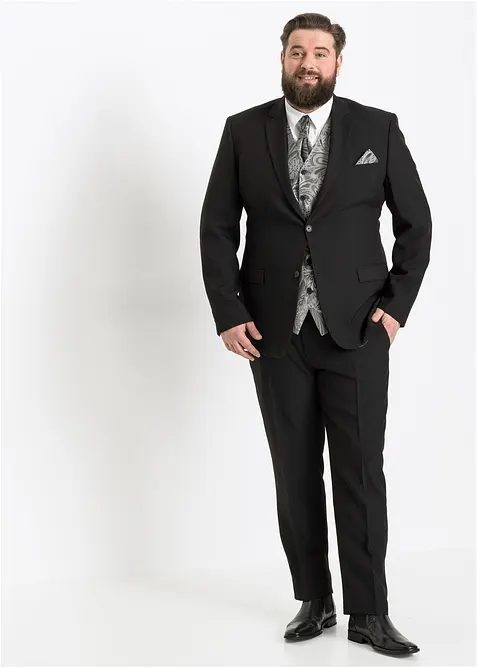 Dress med vest og plastron (sett i 5 deler), Regular Fit, bonprix