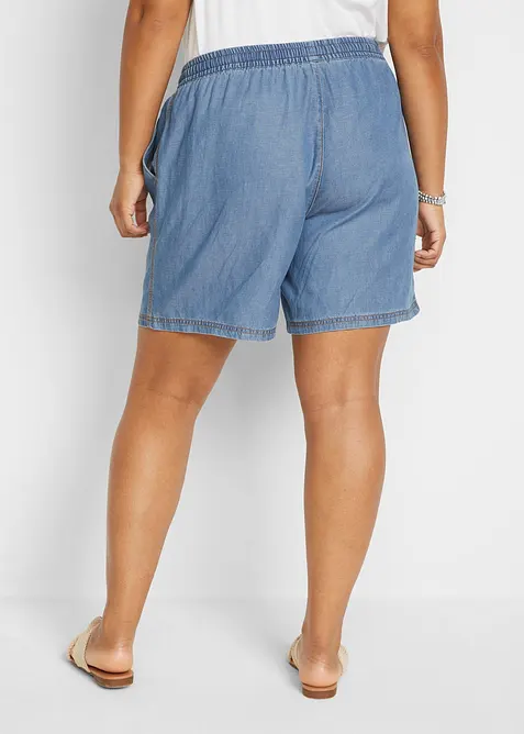 Lett denimshorts med lin, bonprix