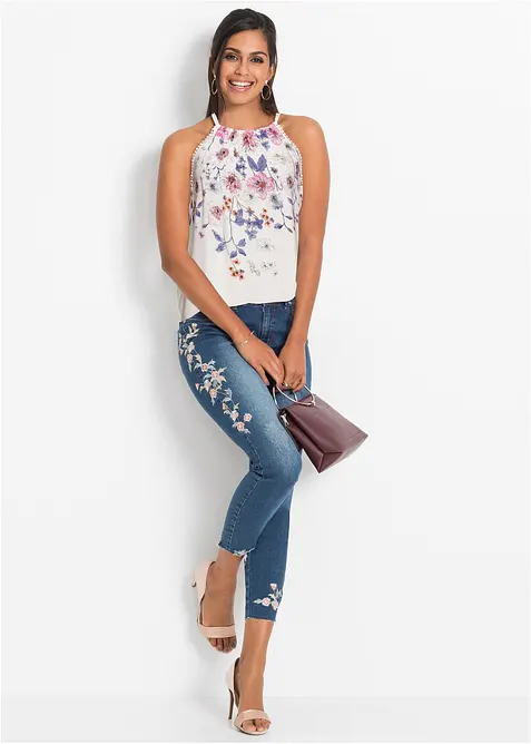 Ermel&oslash;s bluse i lett viskose, bonprix