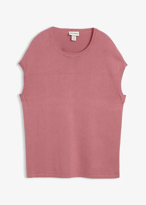 Finstrikket vest i myk viskosemiks, bonprix