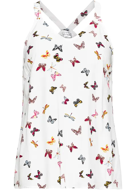 Ermeløs bluse i 100% viskose, bonprix