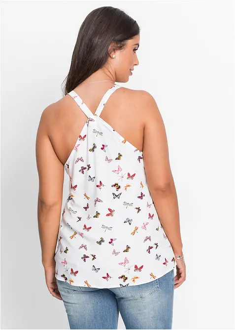 Ermeløs bluse i 100% viskose, bonprix