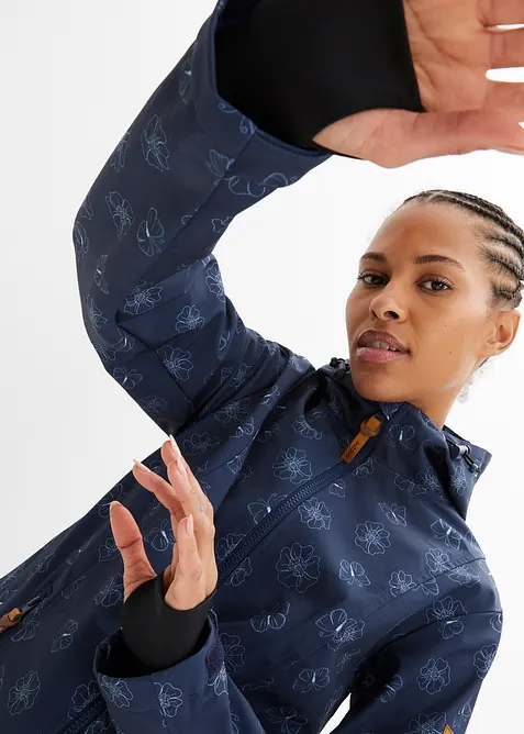 Vannavvisende softshelljakke  med blomstermønster, bonprix