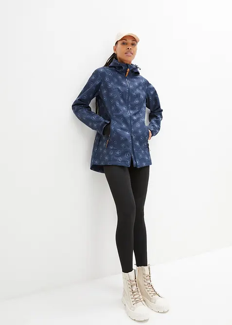 Vannavvisende softshelljakke  med blomstermønster, bonprix