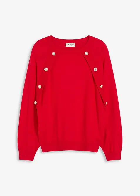 Finstrikket genser av lett viskosemiks, bonprix