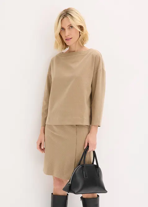 Tunika i formstabilt materiale med fiskebensmønster, bonprix