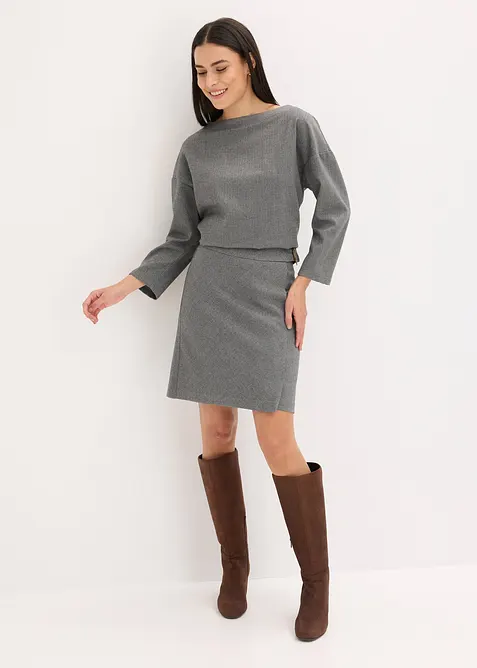 Tunika i formstabilt materiale med fiskebensm&oslash;nster, bonprix