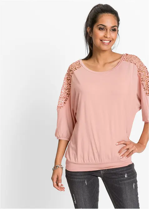 Oversized topp i viskosemiks, bonprix