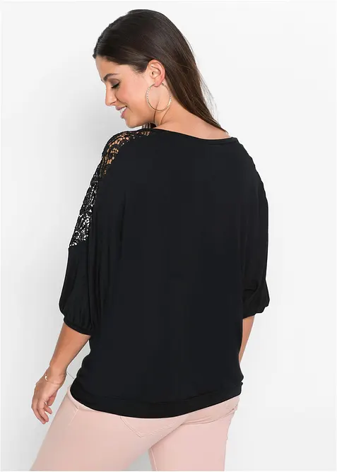 Oversized topp i viskosemiks, bonprix