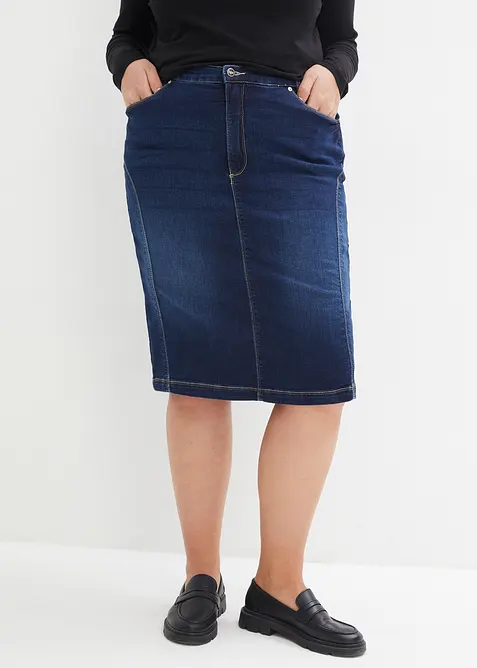 High Waist stretchskj&oslash;rt med komfortlinning, bonprix